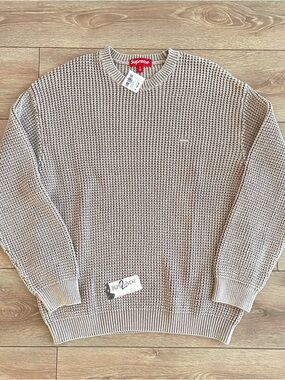 Supreme Washed Small Box Waffle Sweater Brand New 
 - Light Brown